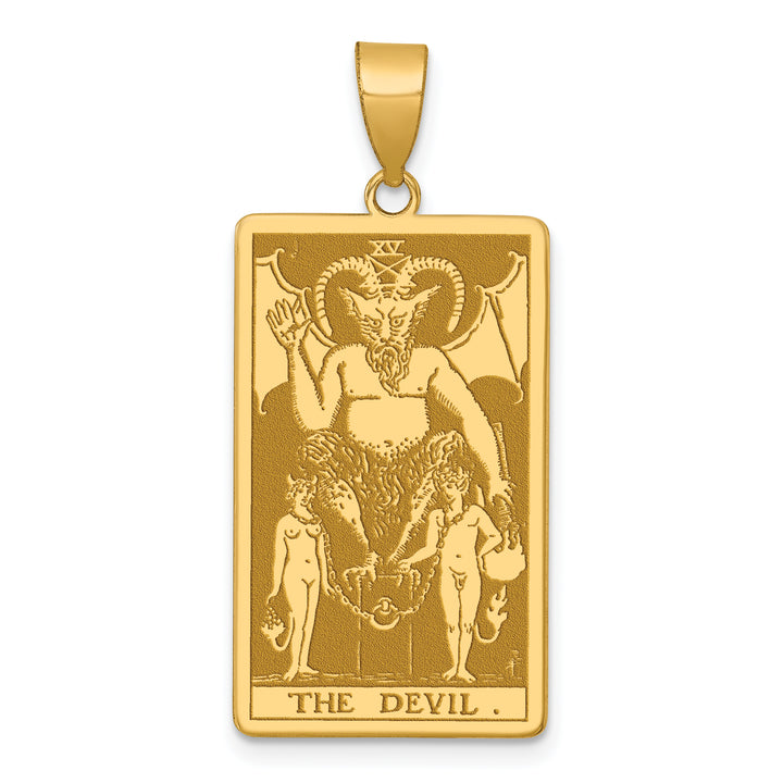 14kt Yellow Gold The Devil Tarot Card Pendant
