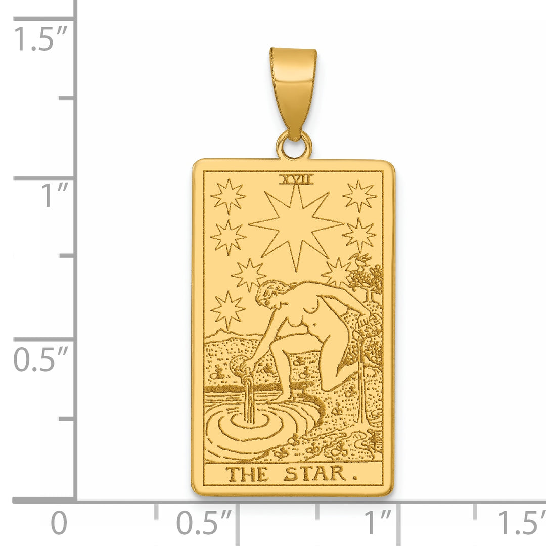 14kt Yellow Gold The Star Tarot Card Pendant