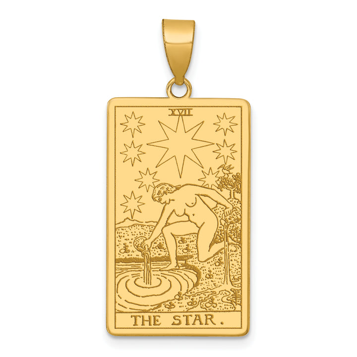 14kt Yellow Gold The Star Tarot Card Pendant