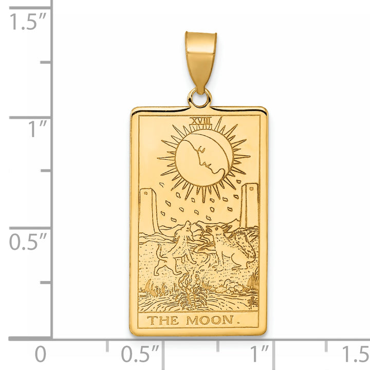 14kt Yellow Gold The Moon Tarot Card Pendant