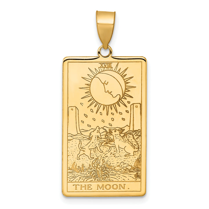 14kt Yellow Gold The Moon Tarot Card Pendant