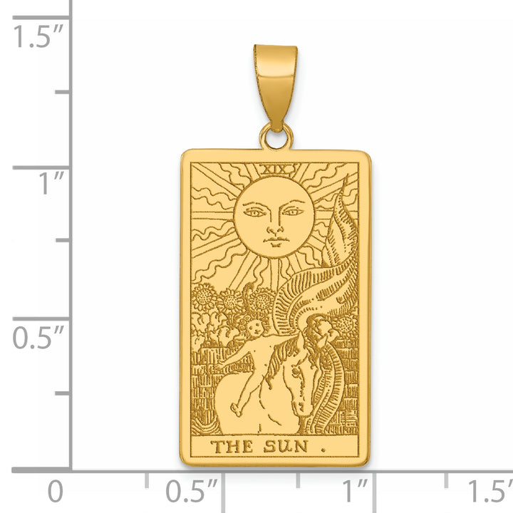 14kt Yellow Gold The Sun Tarot Card Pendant