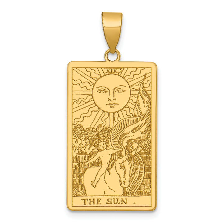 14kt Yellow Gold The Sun Tarot Card Pendant