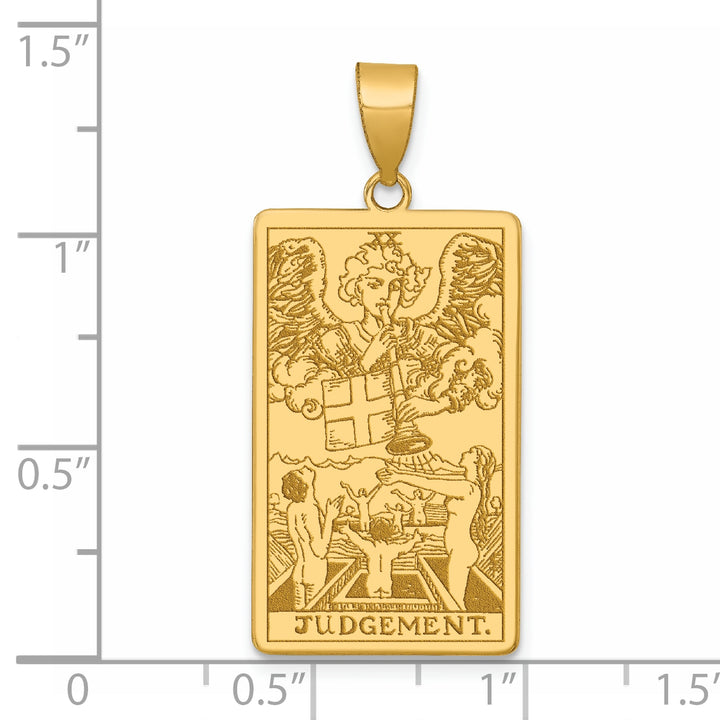 14kt Yellow Gold Judgement Tarot Card Pendant