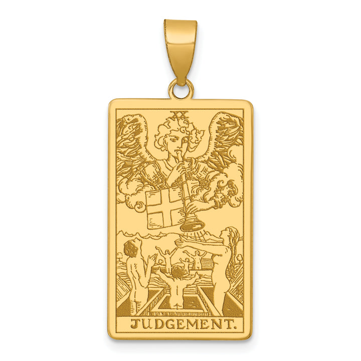 14kt Yellow Gold Judgement Tarot Card Pendant