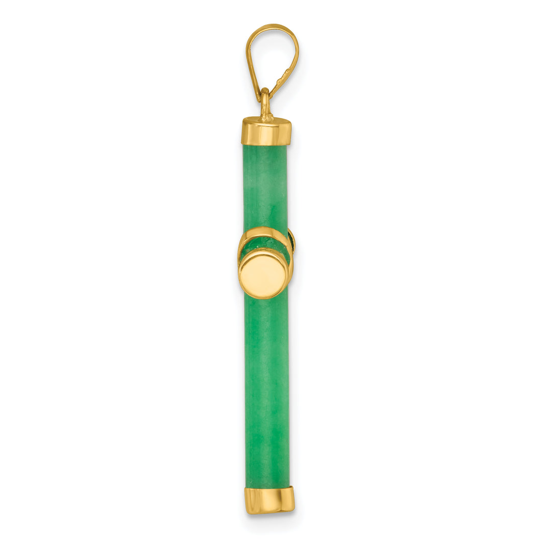 14K Yellow Gold Polished Jade -X- Cross Pendant