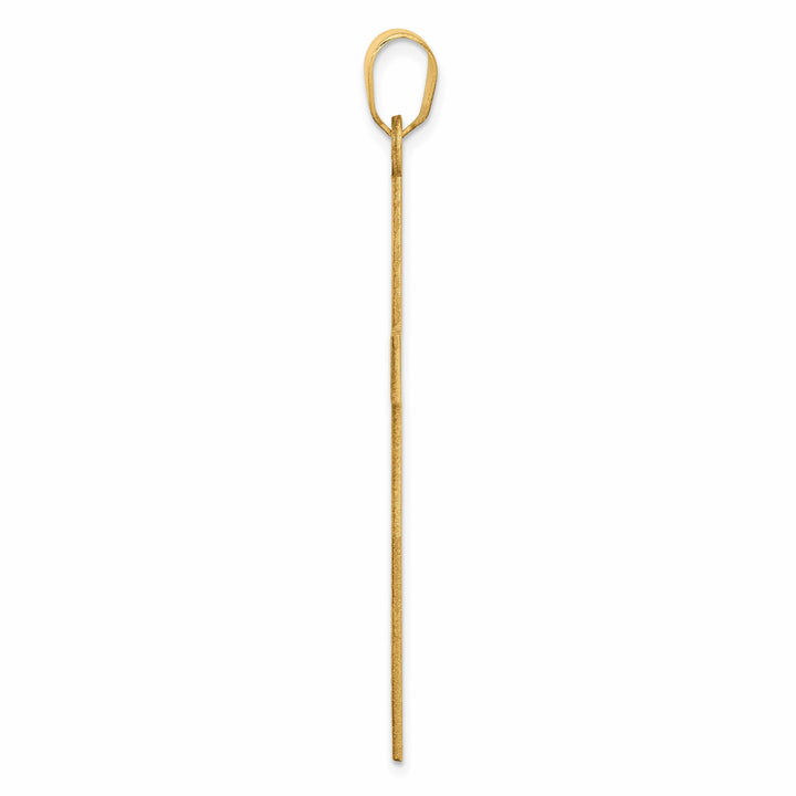 14k Yellow Gold Florentine Satin Finish Cross Pendant