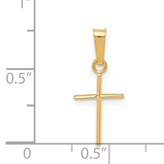 14k Yellow Gold Polished Finish Cross Pendant