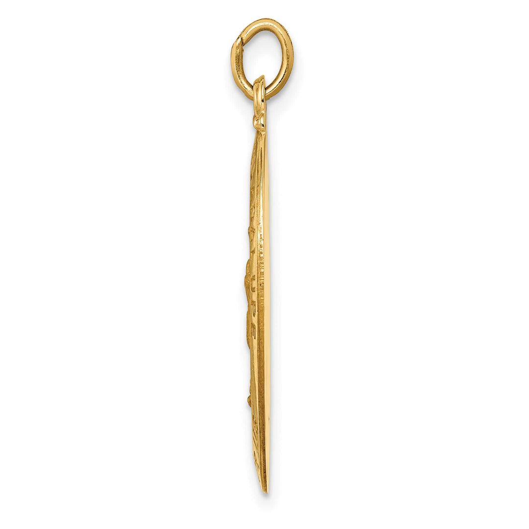 14K Yellow Gold Our Lady of Guadalupe Medal Oval Pendant