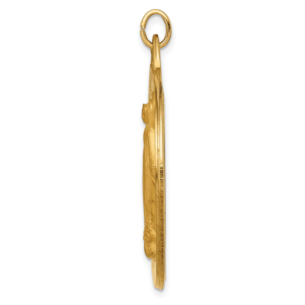 14K Yellow Gold Extra Large Miraculous Medal Round Pendant