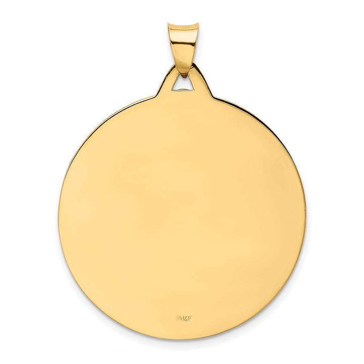 14K Yellow Gold Extra Large Spanish Milagrosa Medal Round Pendant