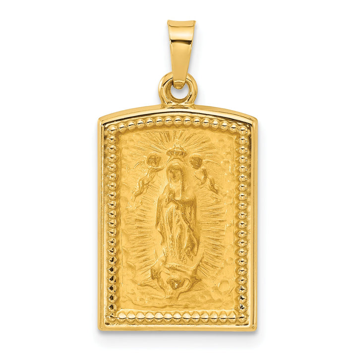 14K Yellow Gold Our Lady of Guadalupe Rectangular Pendant
