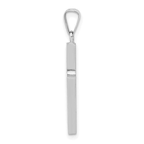 14k White Gold Latin Cross Pendant
