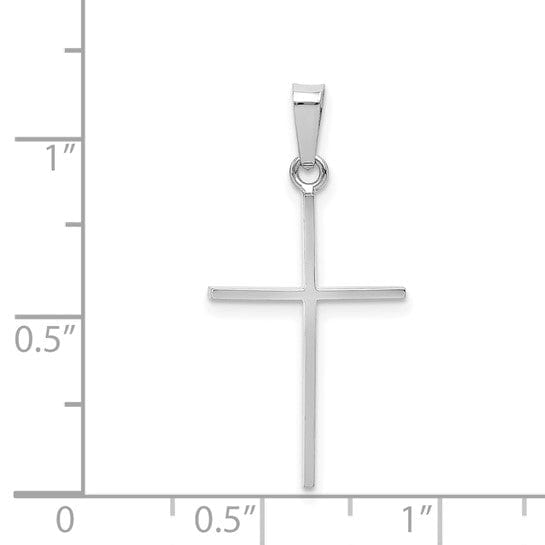 14k White Gold Latin Cross Pendant