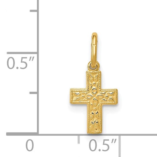 14k Yellow Gold Cross Fancy Pendant