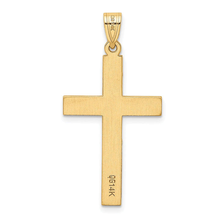 14k Yellow Gold Polished .02 CT Diamond Cross Pendant