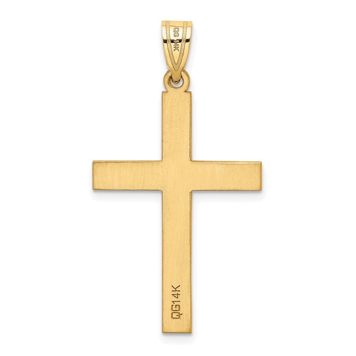14k Yellow Gold Polished .02 CT Diamond Cross Pendant