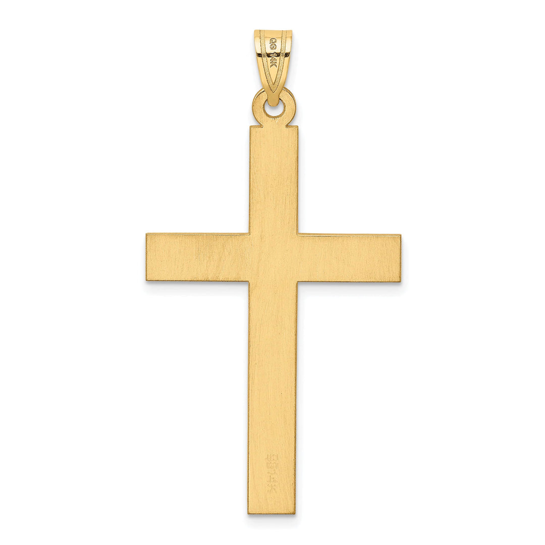 14k Yellow Gold Polished .03 CT Diamond Cross Pendant