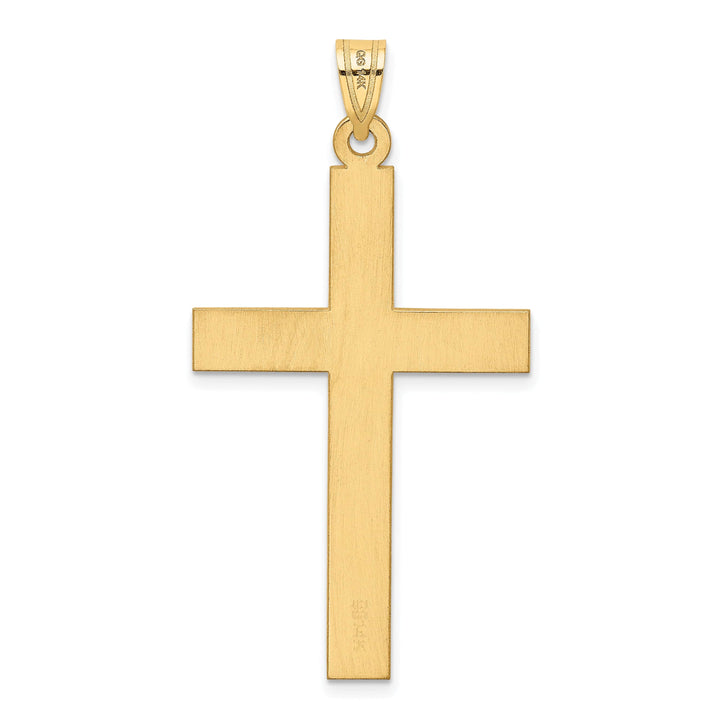 14k Yellow Gold Polished .03 CT Diamond Cross Pendant