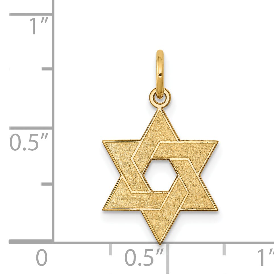 14K Yellow Gold Small Laser Designed Star of David Charm