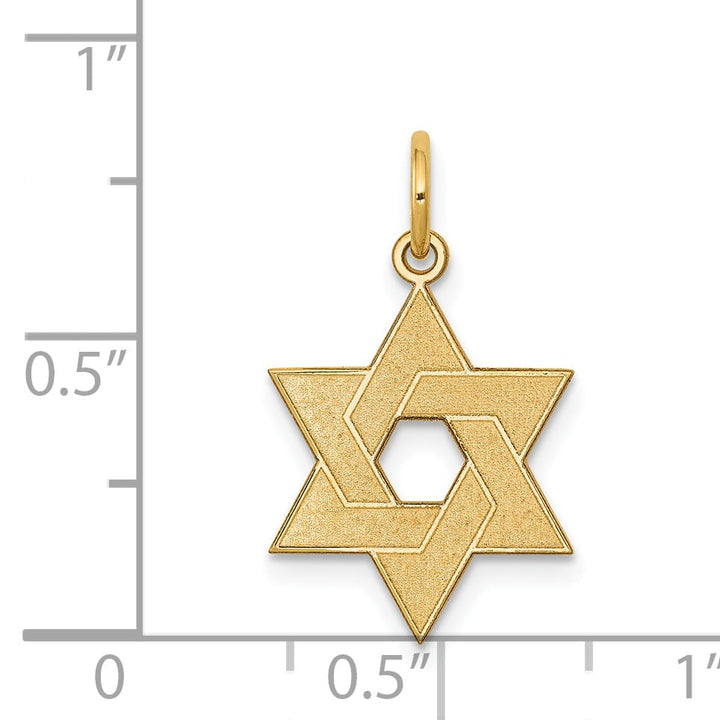 14K Yellow Gold Small Laser Designed Star of David Charm