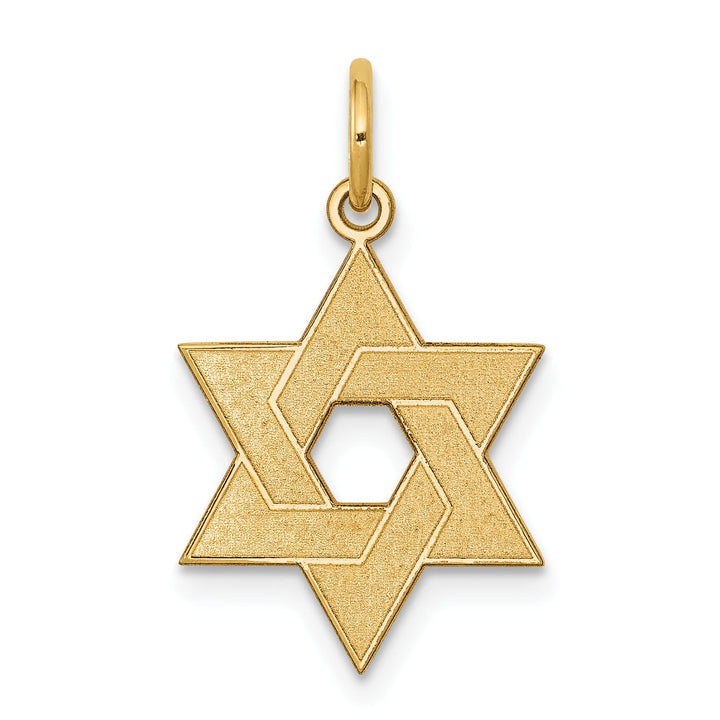 14K Yellow Gold Small Laser Designed Star of David Charm