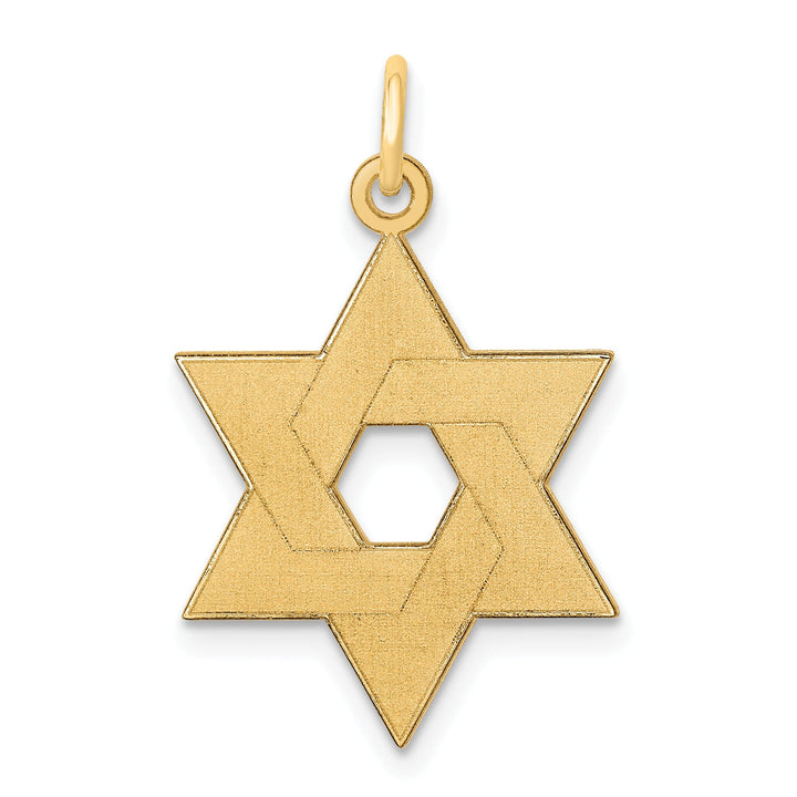 14K Yellow Gold Medium Laser Designed Star of David Pendant