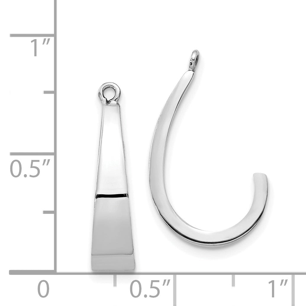 14k White Gold Polished Finish J-Hoop Earring Jackets