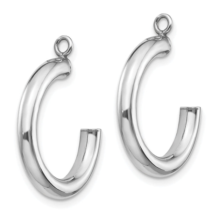 14k White Gold Polished 3x24mm Tube Hoop Earring Jackets