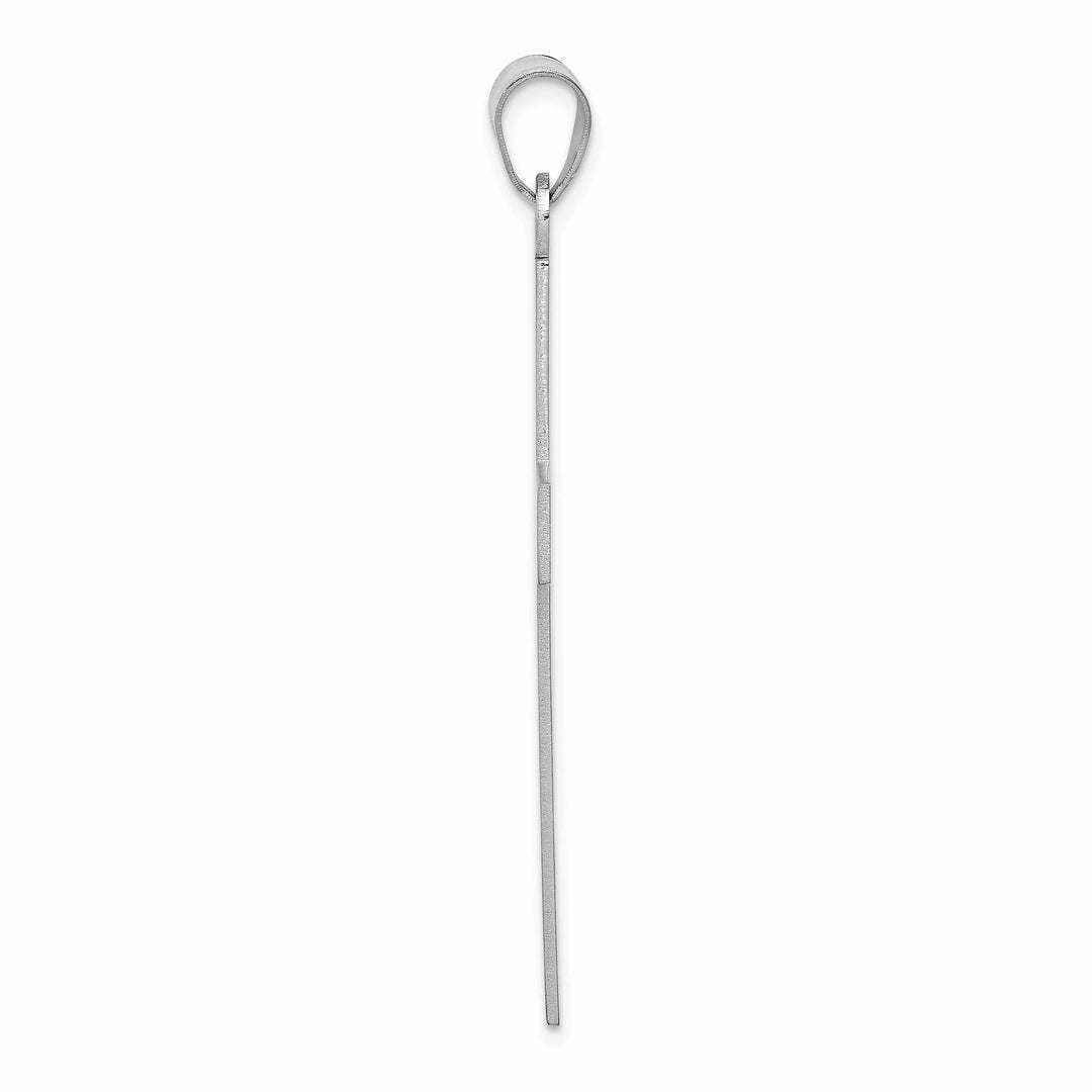 14k White Gold Florentine Satin Finish Cross Pendant