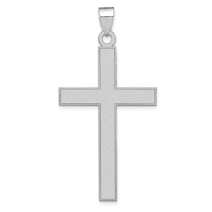 14k White Gold Florentine Satin Finish Cross Pendant
