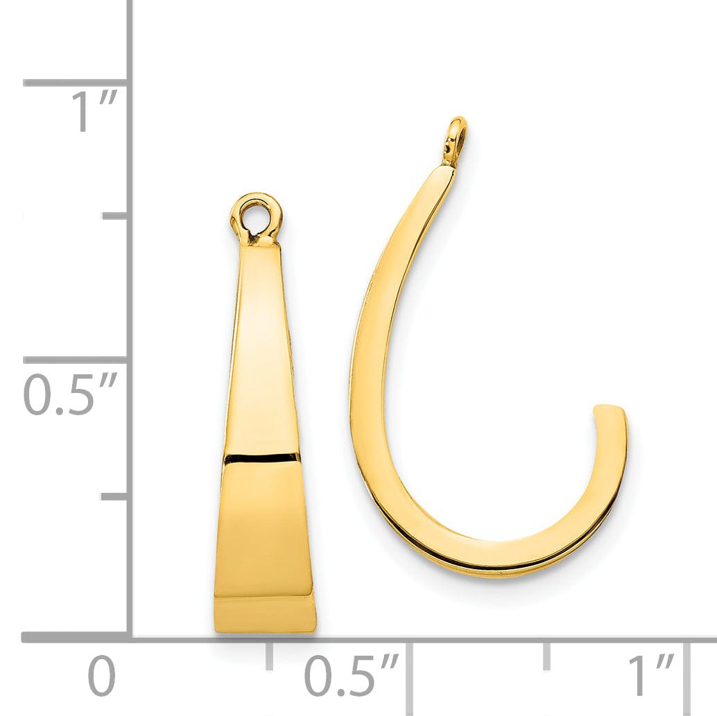 14k Yellow Gold Polished Finished J-Hoop Earring Jackets