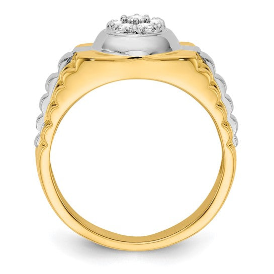 14k Two-tone Gold Casted Men's Diamond Ring