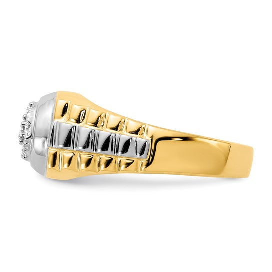 14k Two-tone Gold Casted Men's Diamond Ring