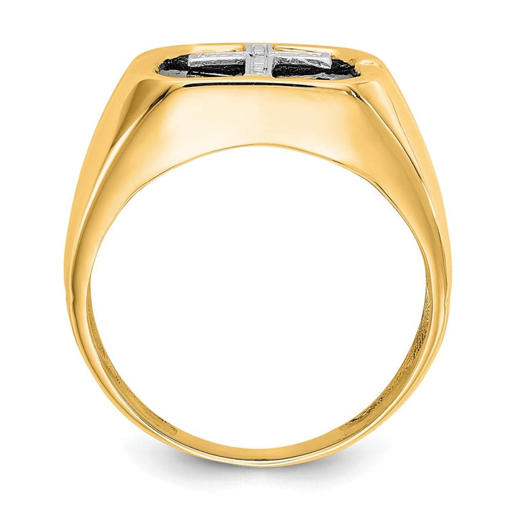 14k Yellow Gold IB Goodman Octagon Onyx and SI2/SI3 Diamond Men's Ring