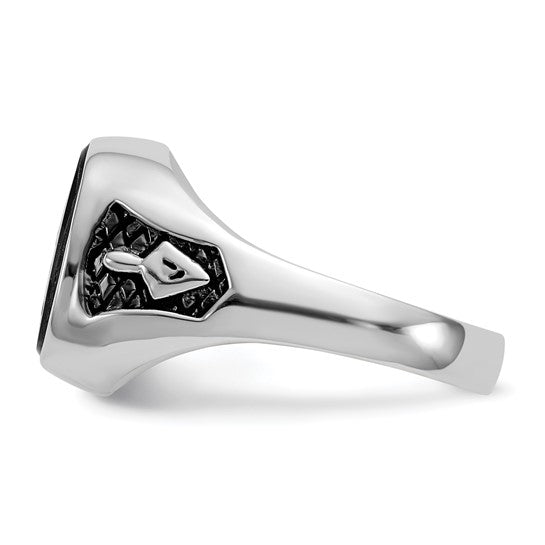 14k White Gold Men's Masonic Ring