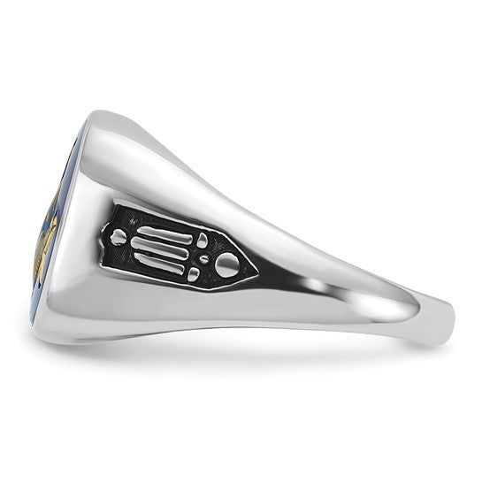 14k White Gold Men's Masonic Ring