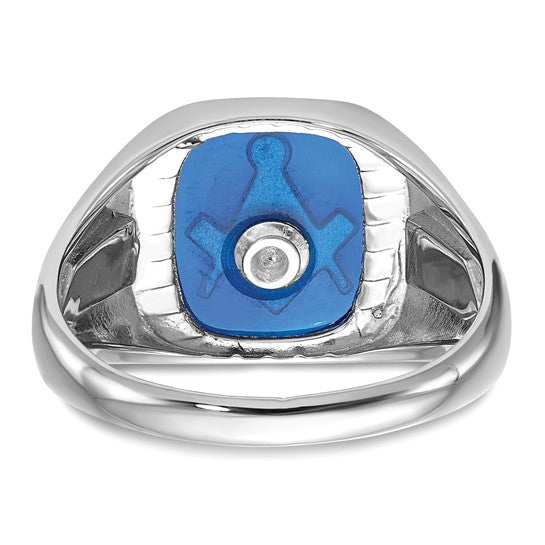 14k White Gold Men's Masonic Ring