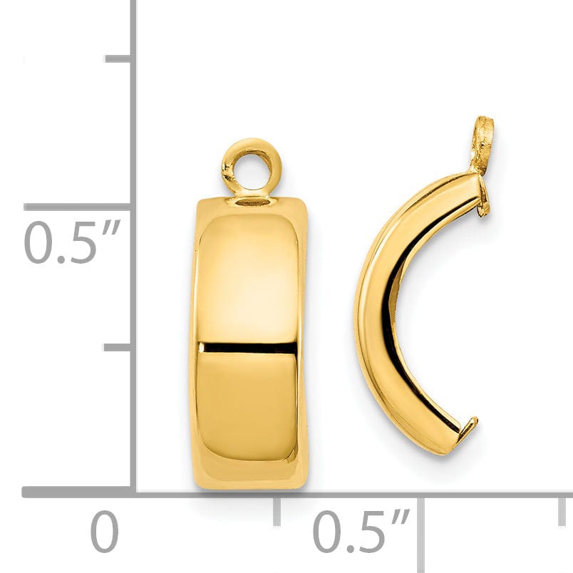 14k Yellow Gold Polished Curved Style Design Earring Jackets