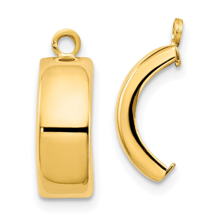 14k Yellow Gold Polished Curved Style Design Earring Jackets