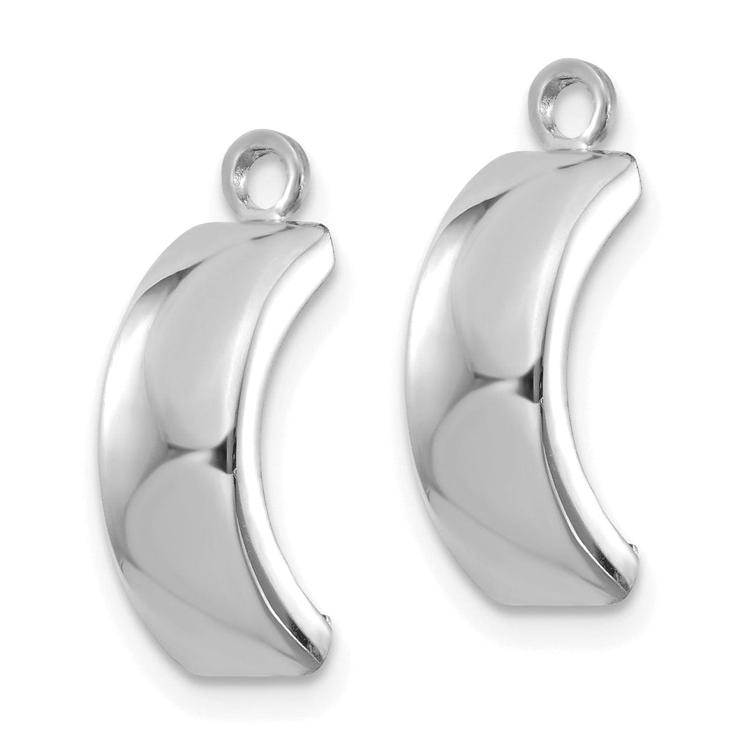 14k White Gold Polished Curved Earring Jackets