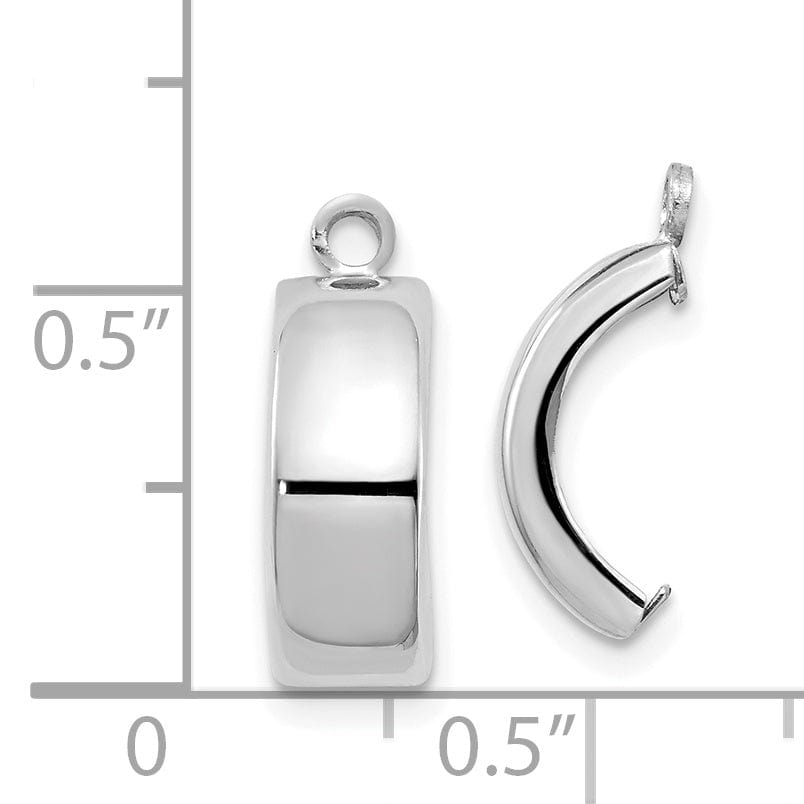 14k White Gold Polished Curved Earring Jackets
