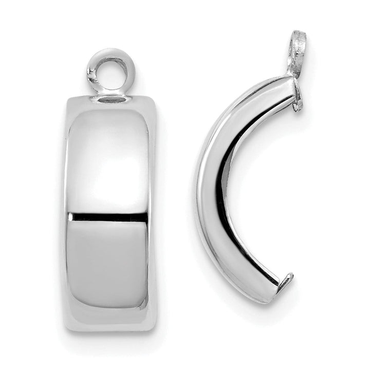 14k White Gold Polished Curved Earring Jackets