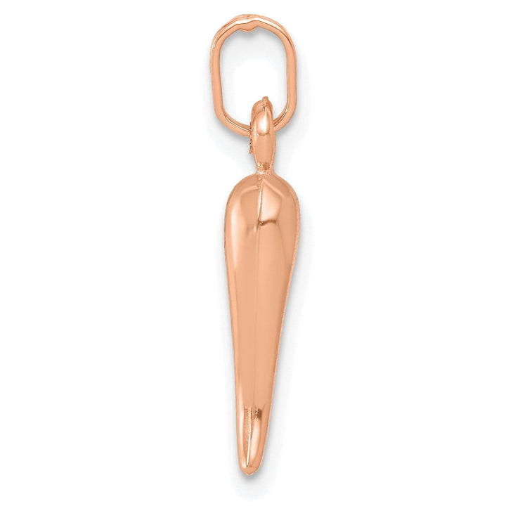 14k Rose Gold 3-D Hollow Italian Horn Charm