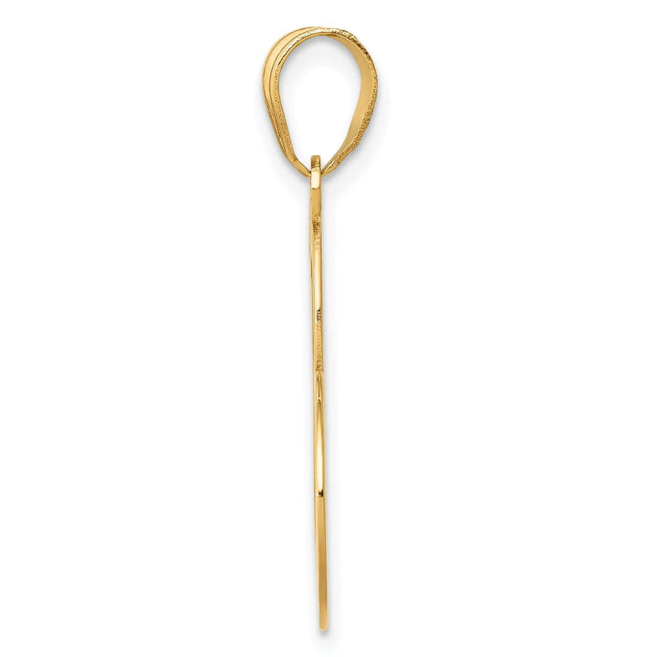 14k Yellow Gold Heart Cut-Out Design Awareness Ribbon Charm