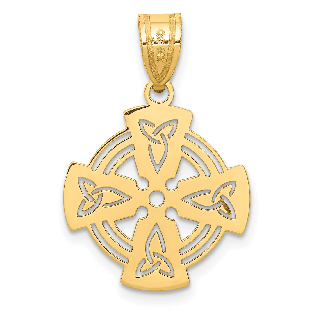 14K Yellow Gold Laser-Cut Celtic Cross Charm