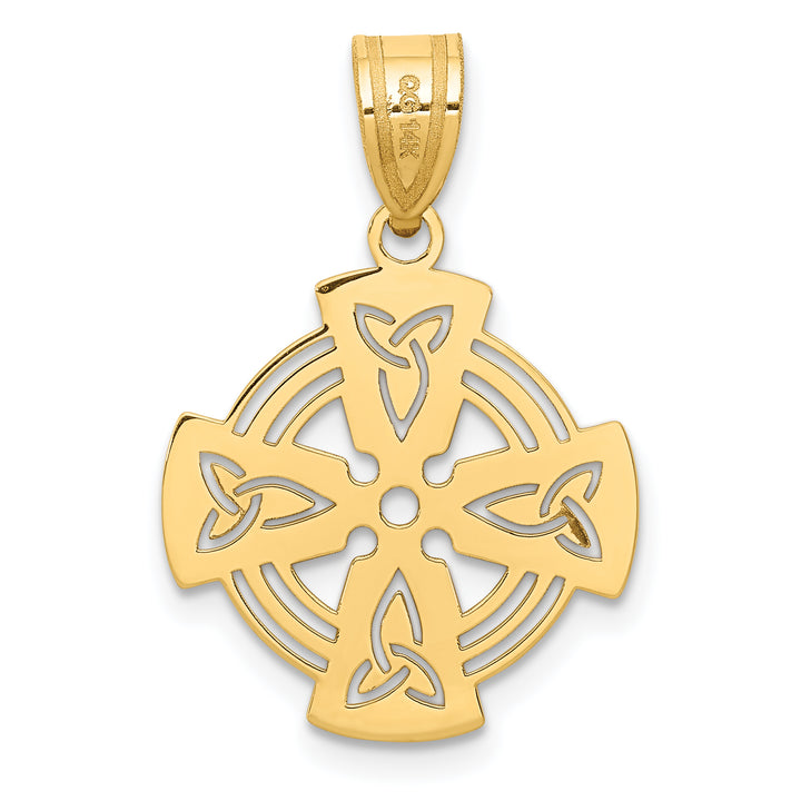 14K Yellow Gold Laser-Cut Celtic Cross Charm