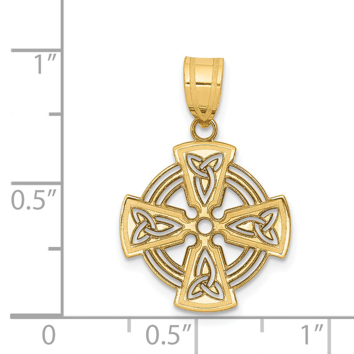 14K Yellow Gold Laser-Cut Celtic Cross Charm