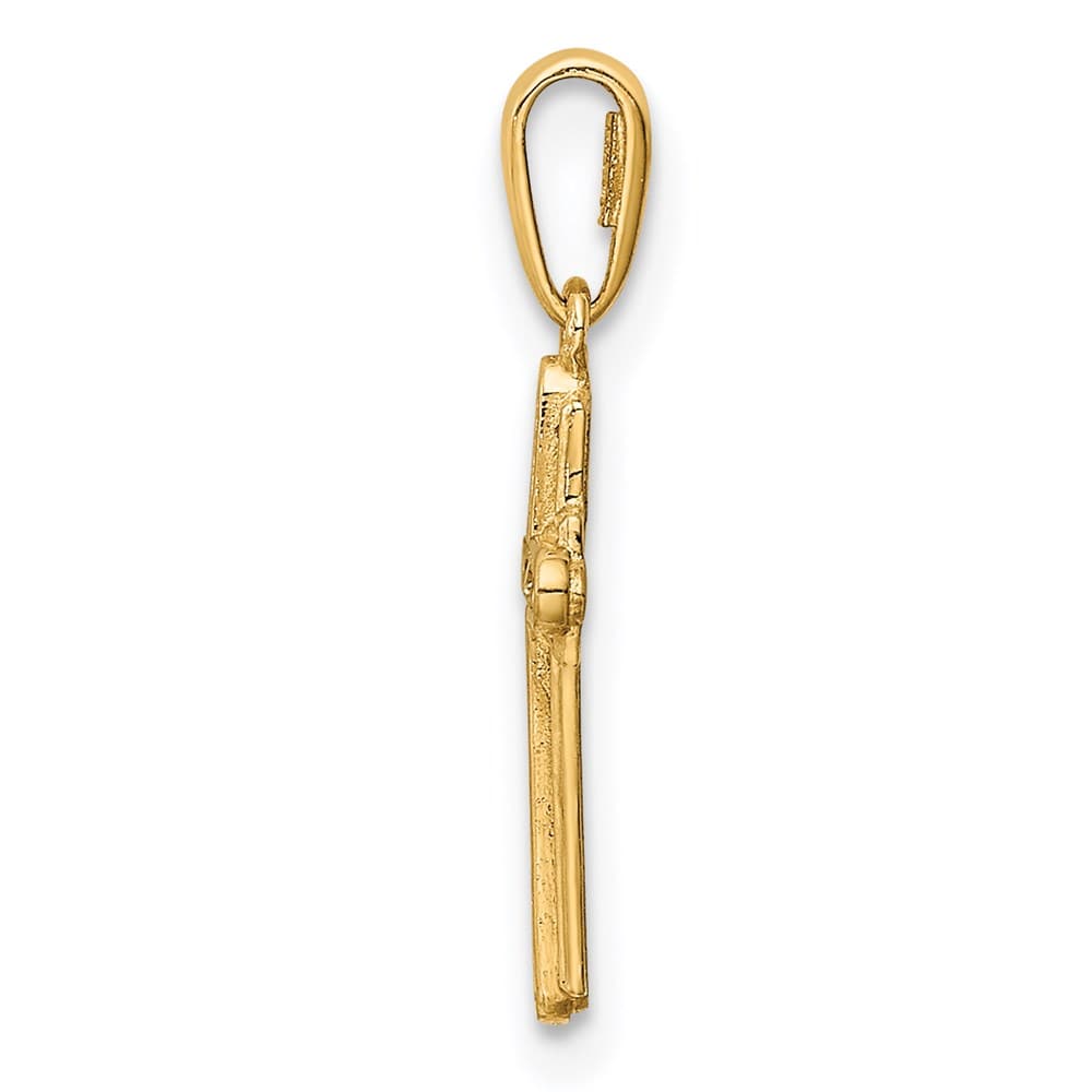 14K Yellow Gold Cross CZ Pendant, view 2 of 3