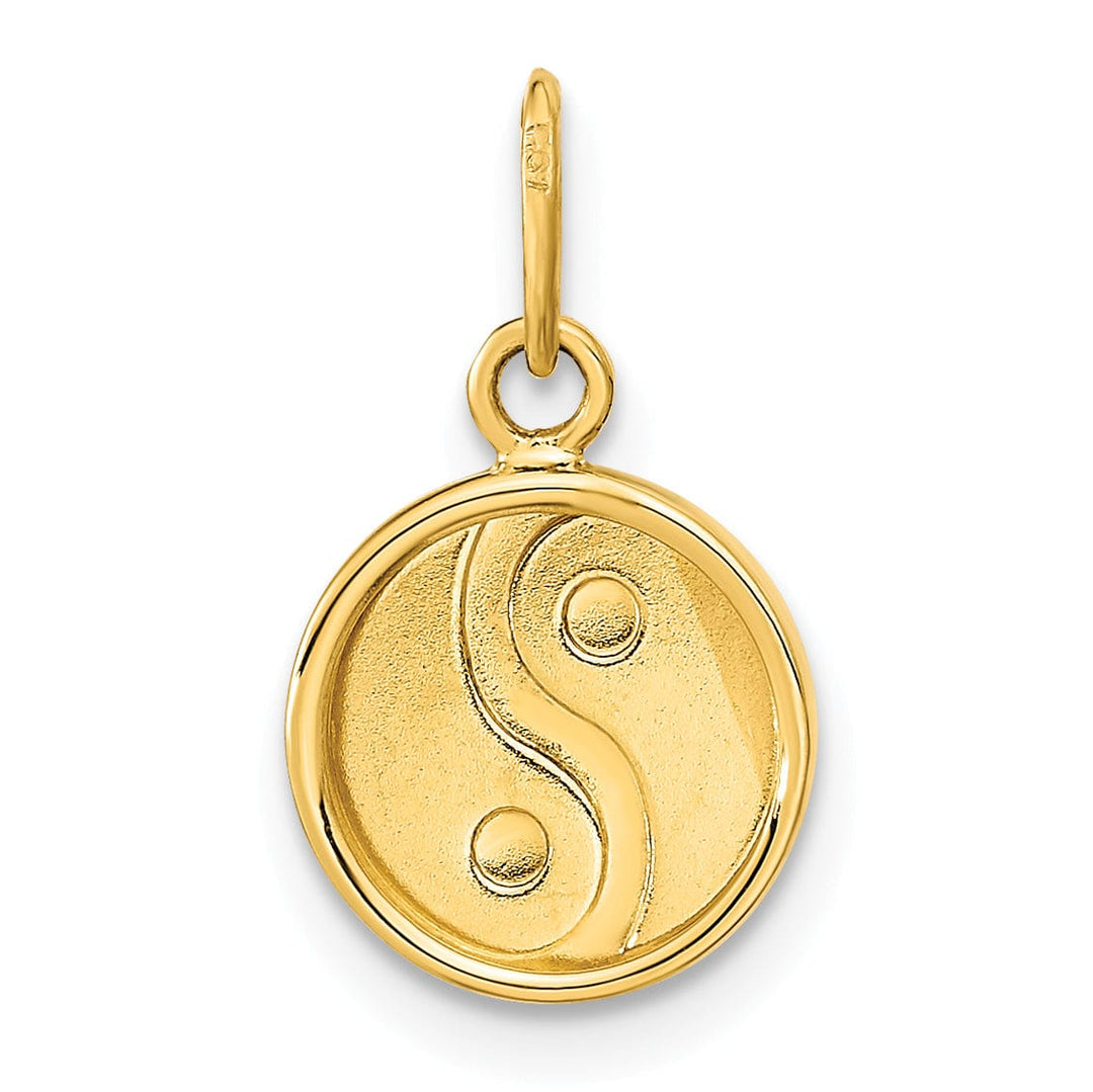 14K Yellow Gold Black/White Enamel Yin and Yang Pendant